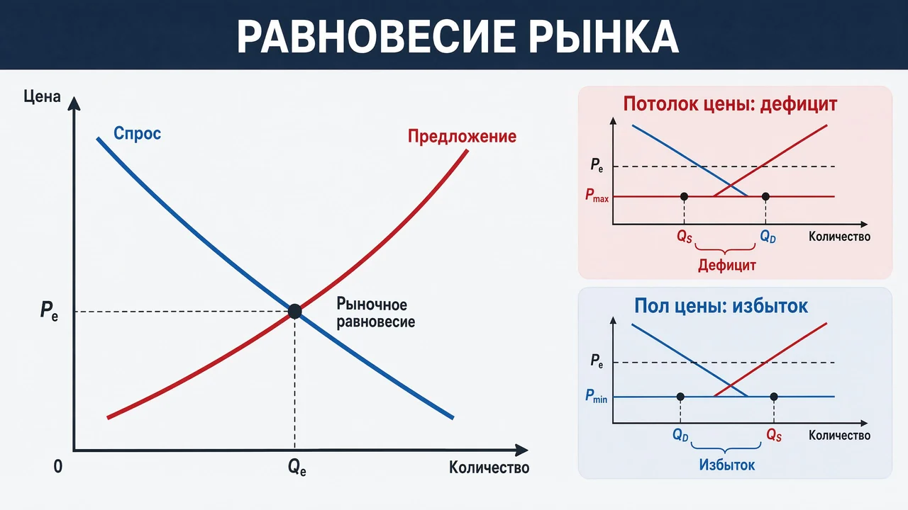 Образец готового билета Экономика — рыночное равновесие, спрос и предложение