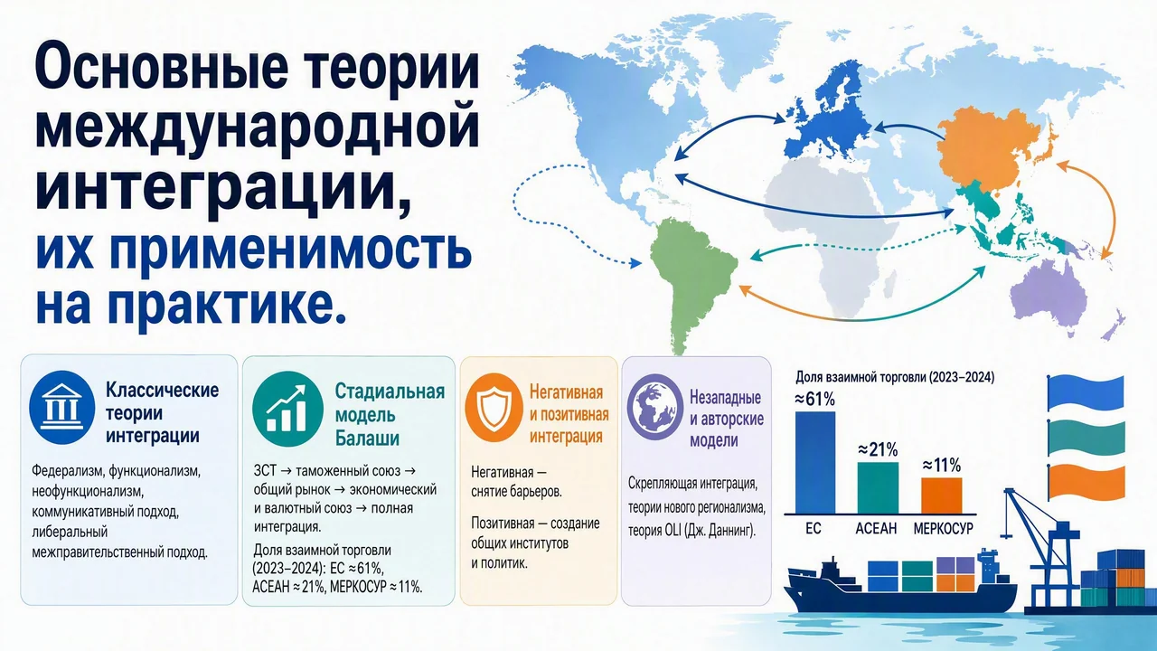 Образец готового билета — основные теории международной интеграции