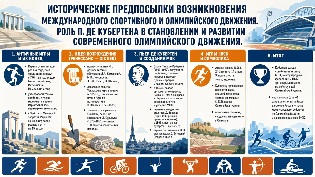 Образец готового билета Спортивный менеджмент — олимпийское движение и роль Пьера де Кубертена